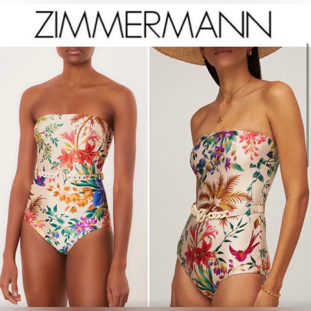 ZIMMERMANN Tropicana Chain Belt One Piece Swimsuit | Size 8-10